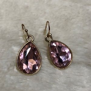 Pink crystal earrings